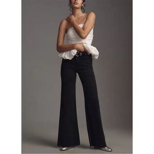 Anthropologie Pilcro The Icon Mid-Rise Stretch Flare Bootcut Jeans Black Wash 28